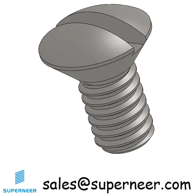 5-40 x 1/4" Oval Head Slotted Machine Screw SUS304 Stainless Steel Inox