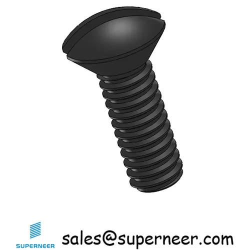 5-40 x 3/8" Oval Head Slotted Machine Screw Steel Black