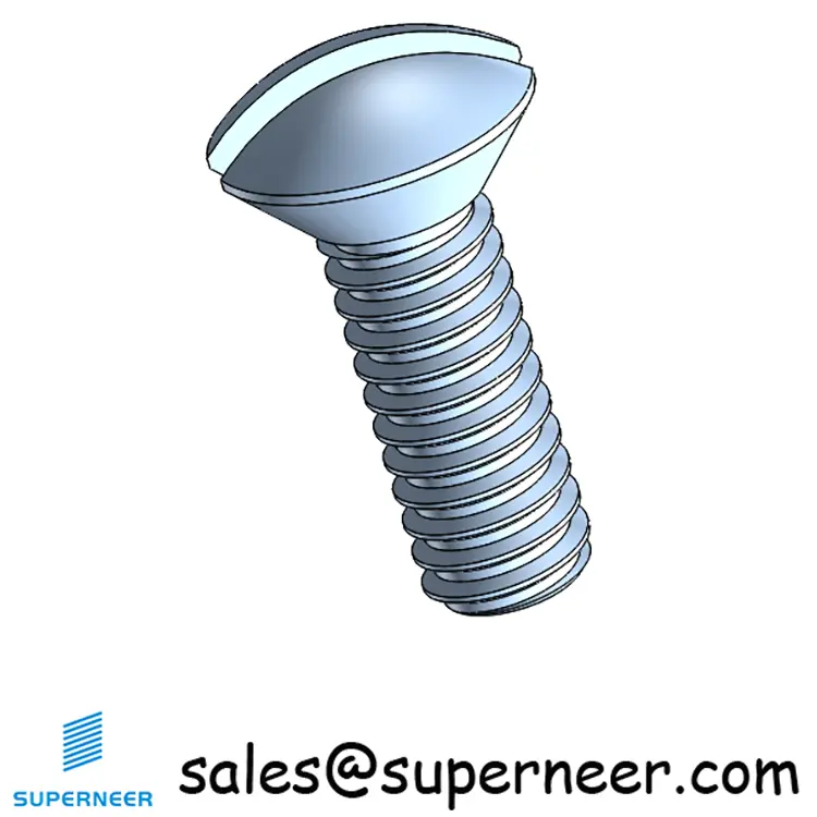 5-40 x 3/8" Oval Head Slotted Machine Screw Steel Blue Zinc Plated