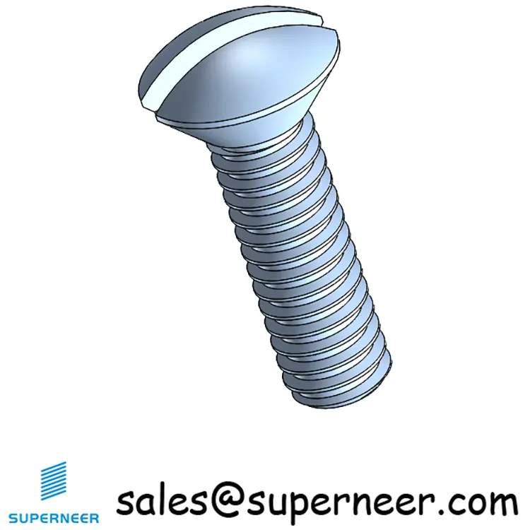 5-40 x 7/16" Oval Head Slotted Machine Screw Steel Blue Zinc Plated