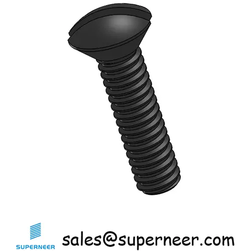 5-40 x 1/2" Oval Head Slotted Machine Screw Steel Black