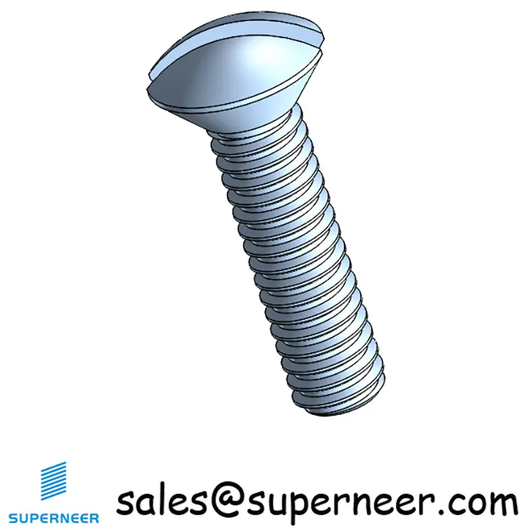 5-40 x 1/2" Oval Head Slotted Machine Screw Steel Blue Zinc Plated