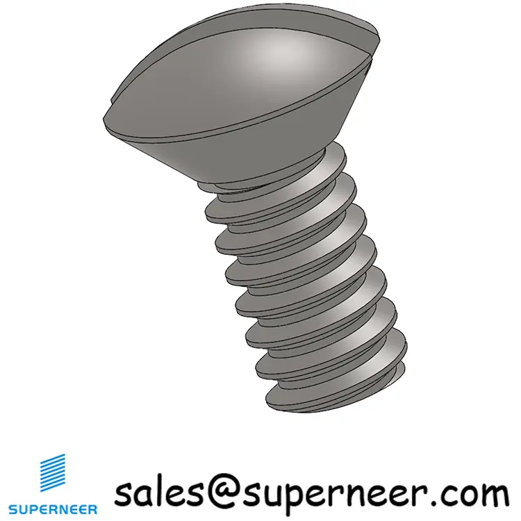 6-32 x 5/16" Oval Head Slotted Machine Screw SUS304 Stainless Steel Inox