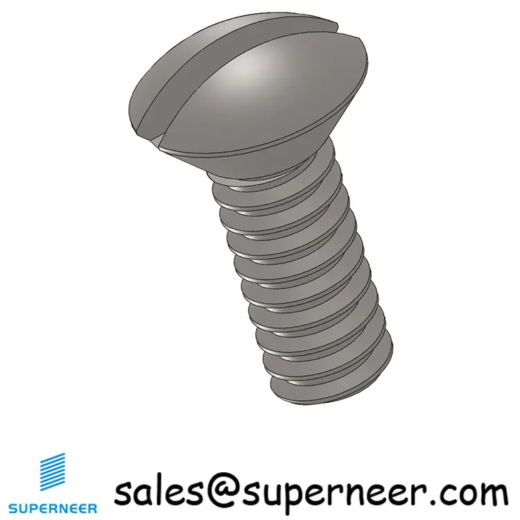 6-32 x 3/8" Oval Head Slotted Machine Screw SUS304 Stainless Steel Inox