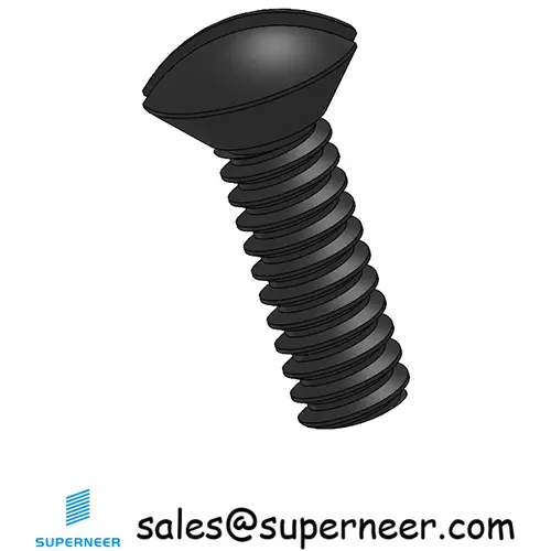 6-32 x 7/16" Oval Head Slotted Machine Screw Steel Black