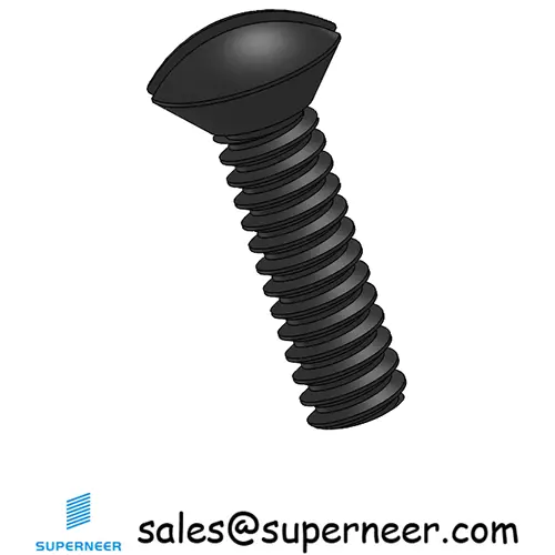 6-32 x 1/2" Oval Head Slotted Machine Screw Steel Black