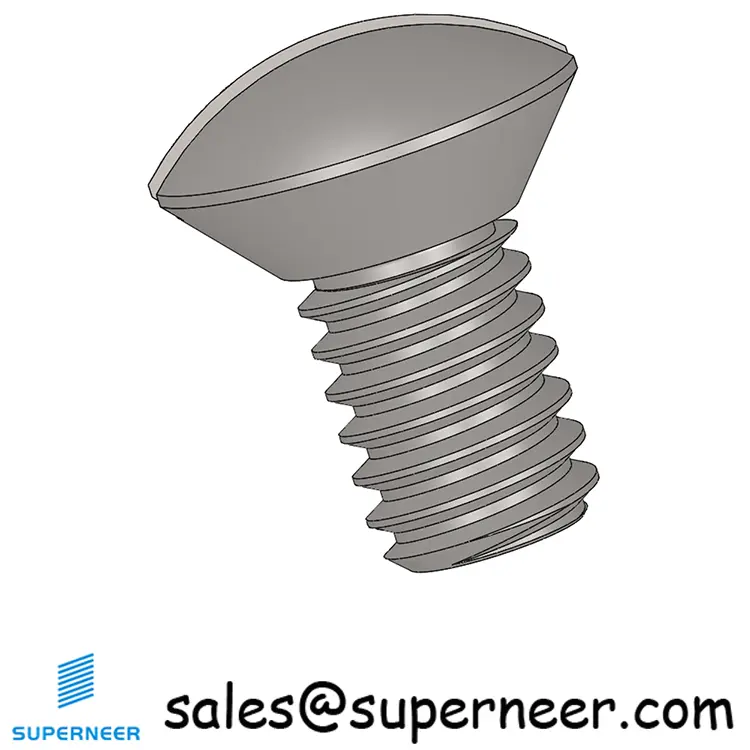 8-32 x 5/16" Oval Head Slotted Machine Screw SUS304 Stainless Steel Inox