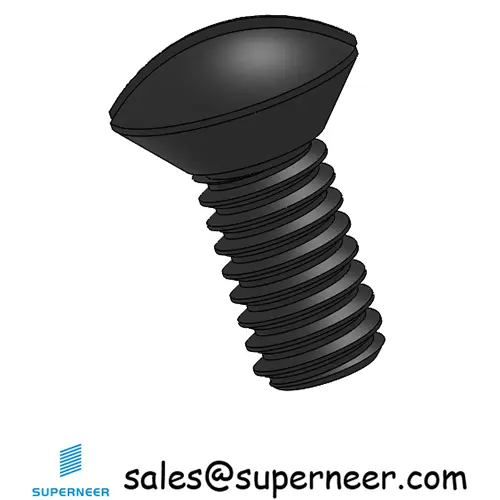 8-32 x 3/8" Oval Head Slotted Machine Screw Steel Black