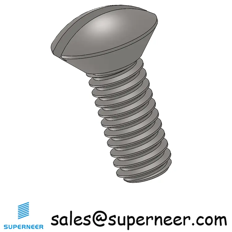 8-32 x 7/16" Oval Head Slotted Machine Screw SUS304 Stainless Steel Inox