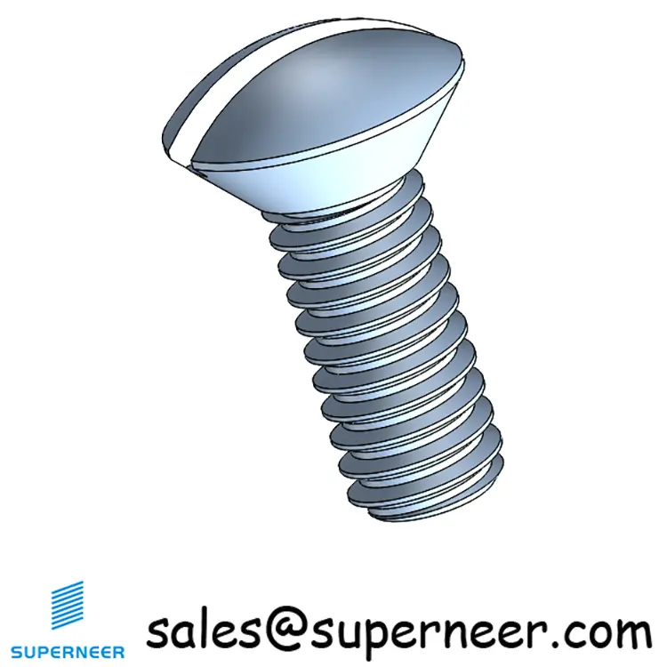 8-32 x7/16" Oval Head Slotted Machine Screw Steel Blue Zinc Plated