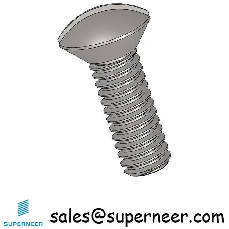 8-32 x 1/2" Oval Head Slotted Machine Screw SUS304 Stainless Steel Inox