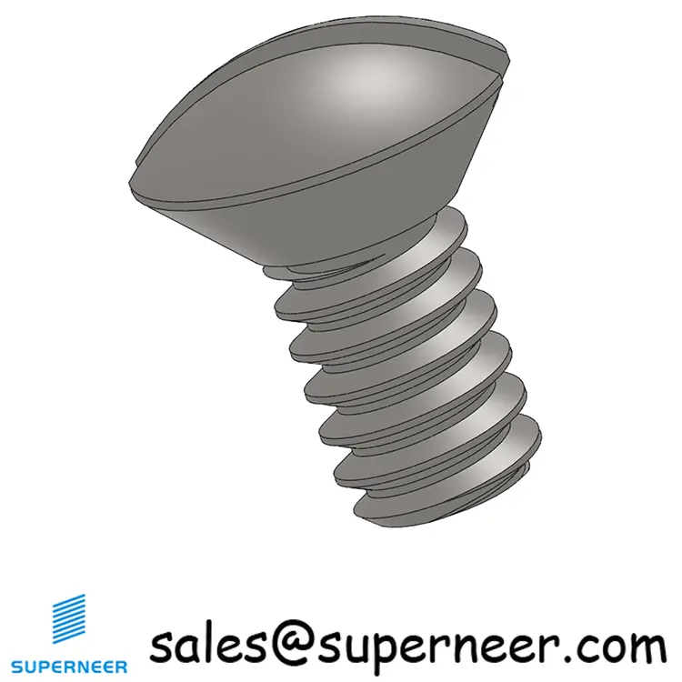 10-32 x 3/8" Oval Head Slotted Machine Screw SUS304 Stainless Steel Inox