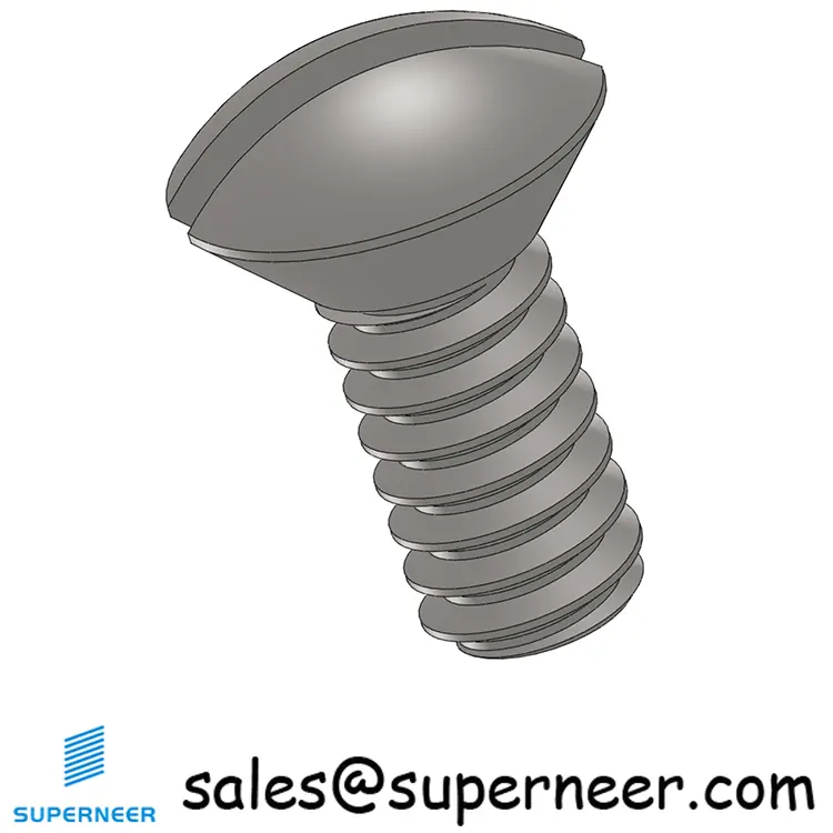 10-32 x 7/16" Oval Head Slotted Machine Screw SUS304 Stainless Steel Inox