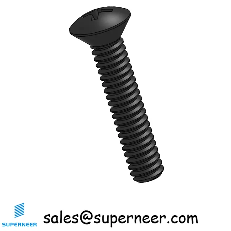 2-56 x 7/16" Oval Head Phillips Machine Screw Steel Black