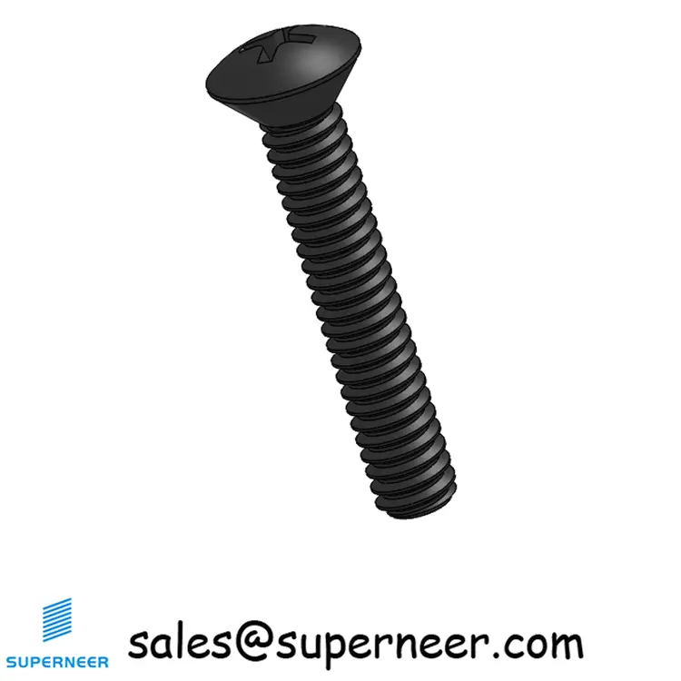 2-56 x 1/2" Oval Head Phillips Machine Screw Steel Black