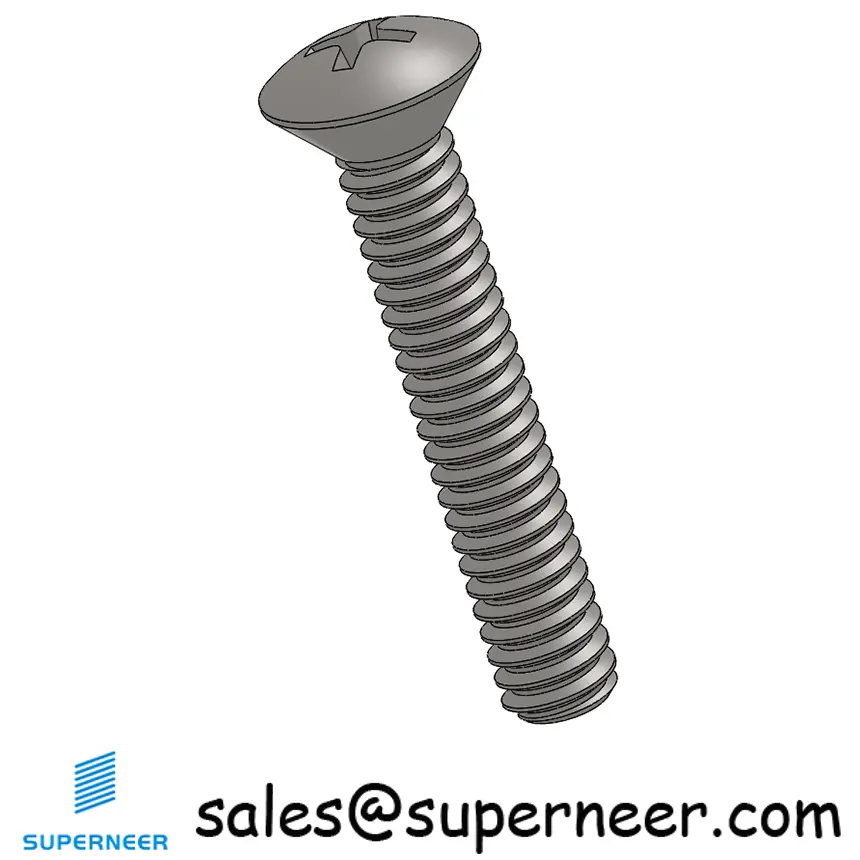 2-56 x 1/2" Oval Head Phillips Machine Screw SUS304 Stainless Steel Inox