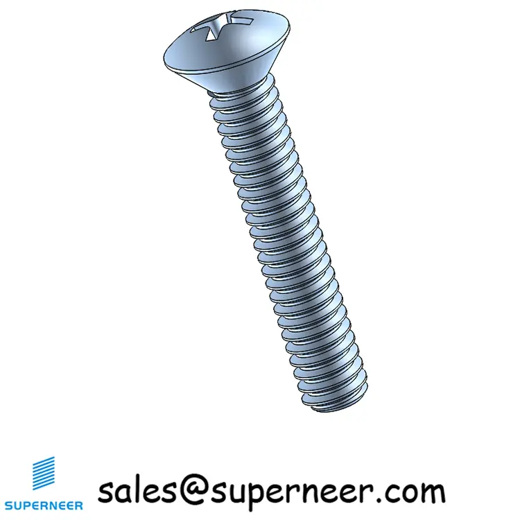 2-56 x 1/2" Oval Head Phillips Machine Screw Steel Blue Zinc Plated