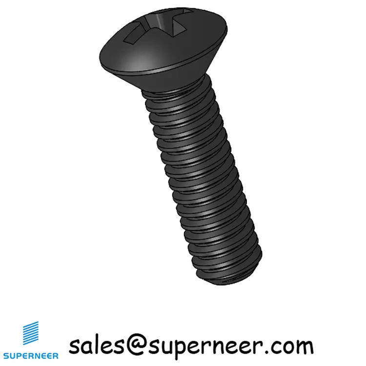 3-48 x 3/8" Oval Head Phillips Machine Screw Steel Black