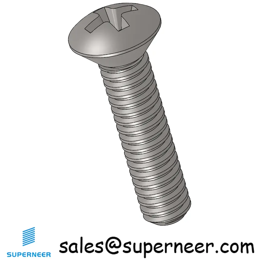 3-48 x 7/16" Oval Head Phillips Machine Screw SUS304 Stainless Steel Inox