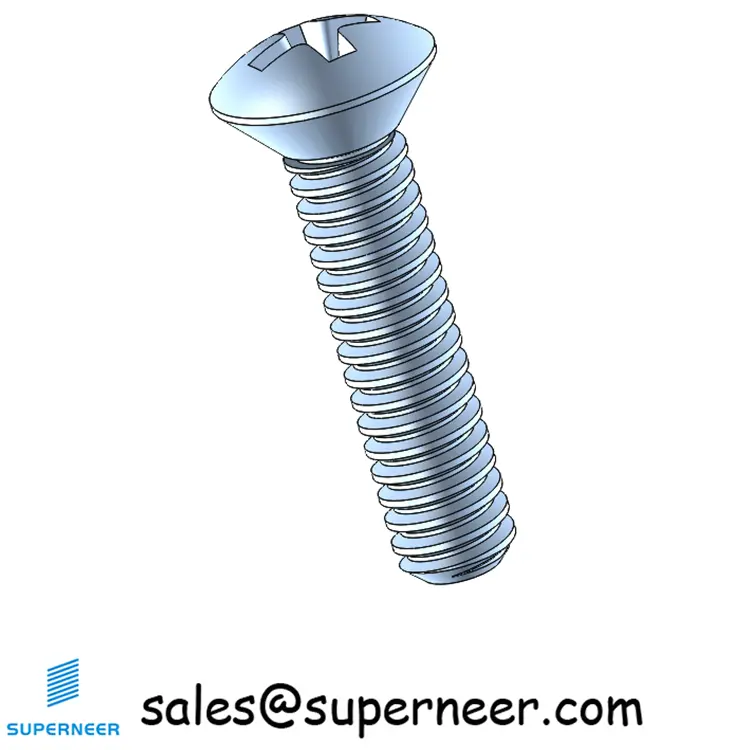 3-48 x 7/16" Oval Head Phillips Machine Screw Steel Blue Zinc Plated