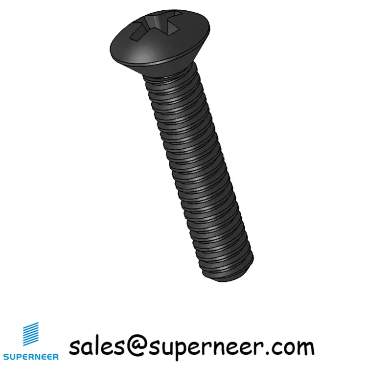 3-48 x 1/2" Oval Head Phillips Machine Screw Steel Black