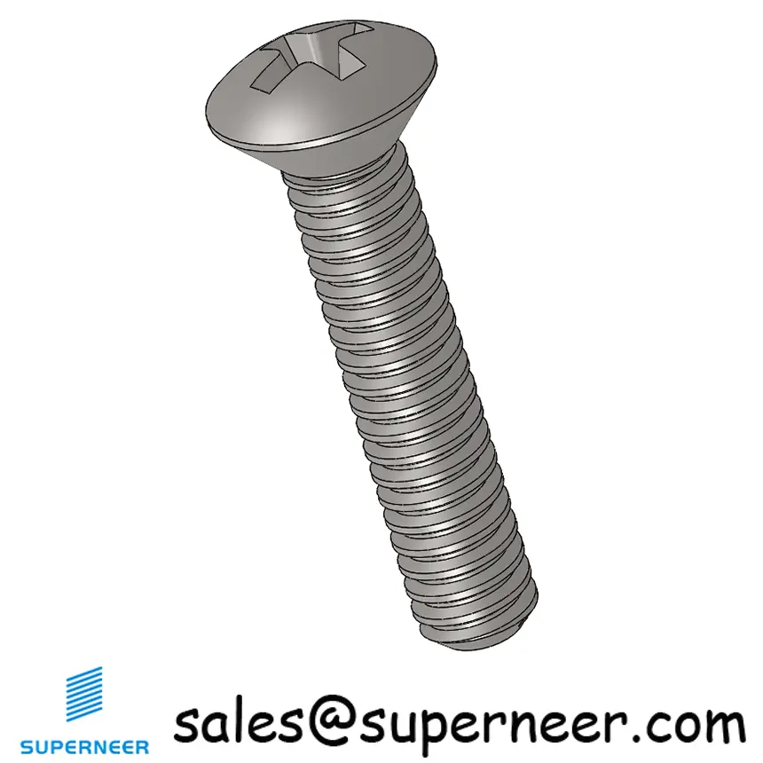 3-48 x 1/2" Oval Head Phillips Machine Screw SUS304 Stainless Steel Inox