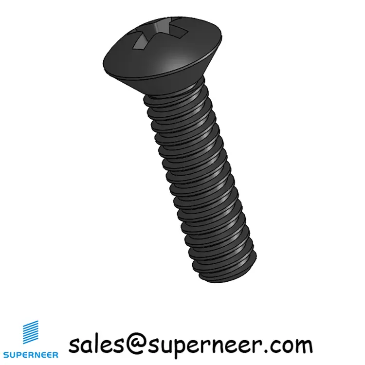 4-40 x7/16" Oval Head Phillips Machine Screw Steel Black