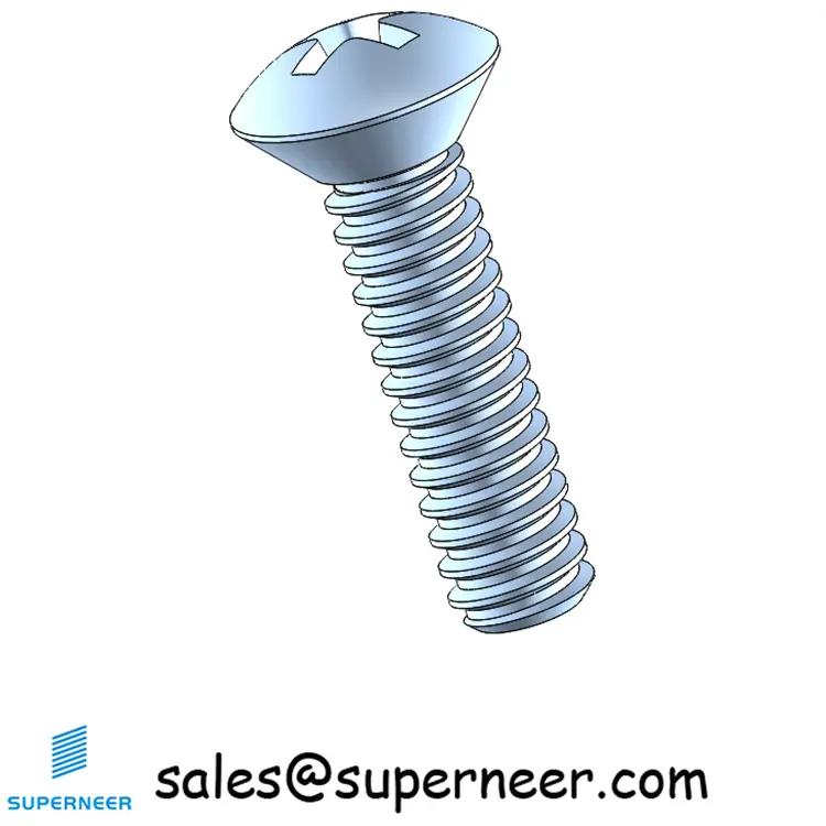 4-40 x7/16" Oval Head Phillips Machine Screw Steel Blue Zinc Plated