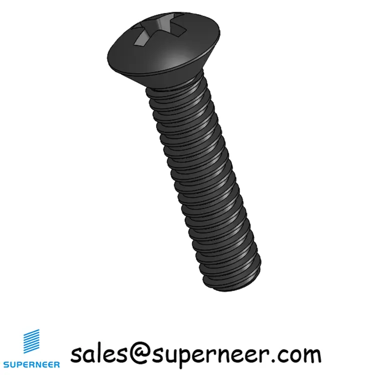 4-40 x 1/2" Oval Head Phillips Machine Screw Steel Black