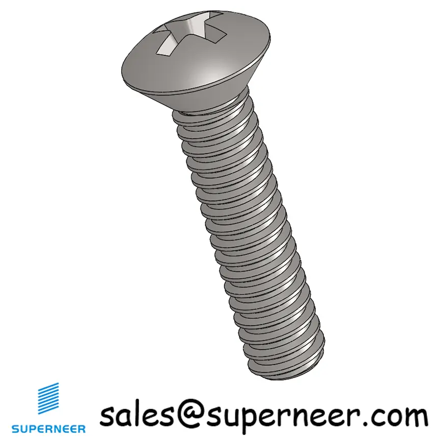 4-40 x 1/2" Oval Head Phillips Machine Screw SUS304 Stainless Steel Inox