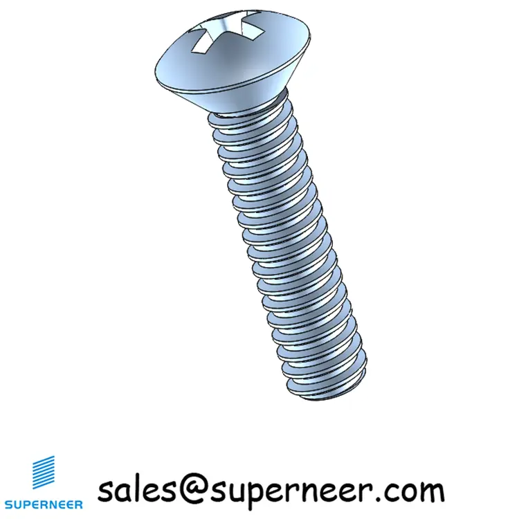 4-40 x 1/2" Oval Head Phillips Machine Screw Steel Blue Zinc Plated