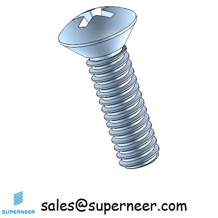 5-40 x 7/16" Oval Head Phillips Machine Screw Steel Blue Zinc Plated