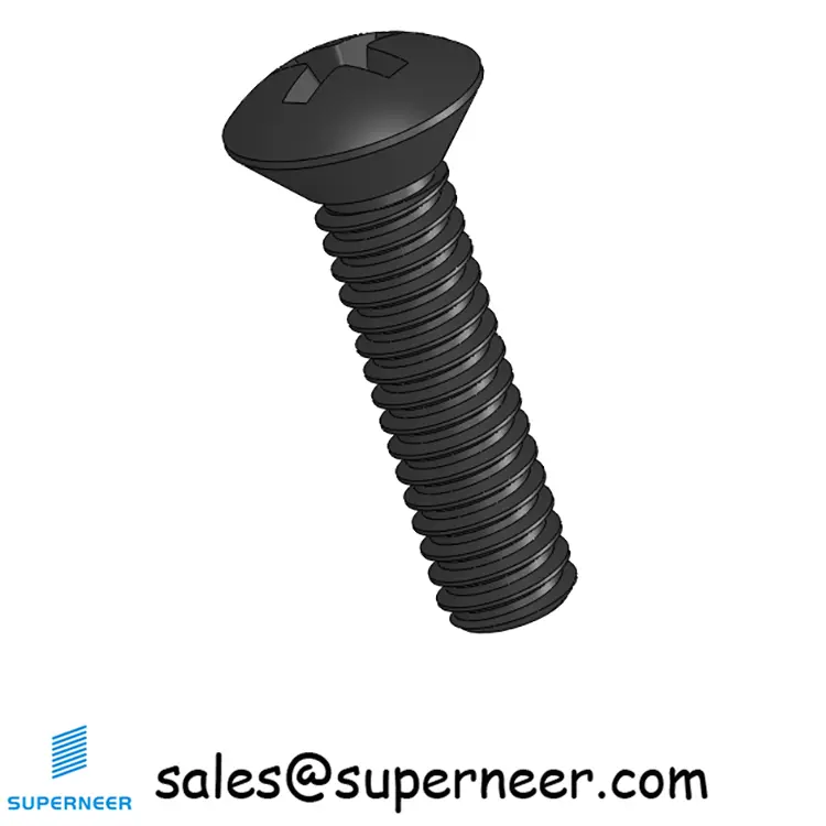 5-40 x 1/2" Oval Head Phillips Machine Screw Steel Black