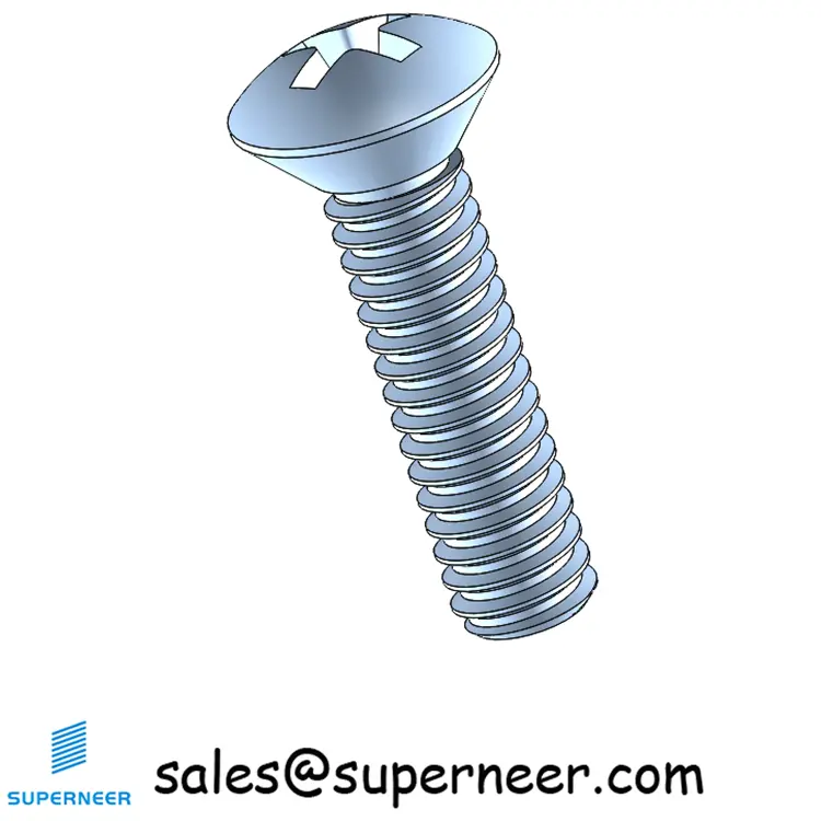 5-40 x 1/2" Oval Head Phillips Machine Screw Steel Blue Zinc Plated