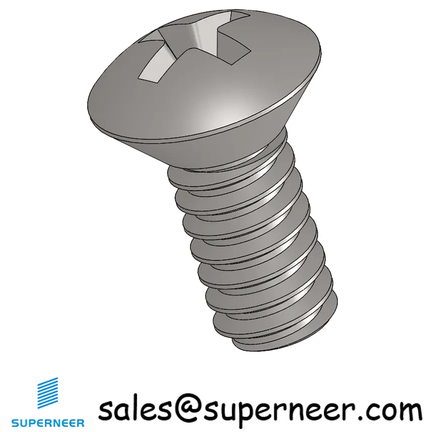 6-32 x 5/16" Oval Head Phillips Machine Screw SUS304 Stainless Steel Inox