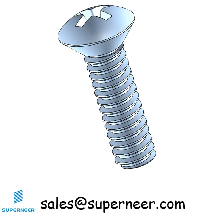 6-32 x 1/2" Oval Head Phillips Machine Screw Steel Blue Zinc Plated