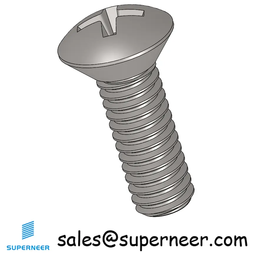 8-32 x 1/2" Oval Head Phillips Machine Screw SUS304 Stainless Steel Inox