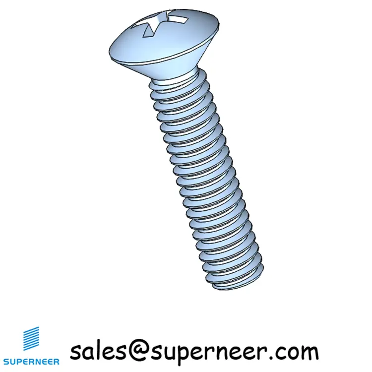 M2 x 9 mm Oval Head Phillips Machine Screw Steel Blue Zinc Plated DIN 966