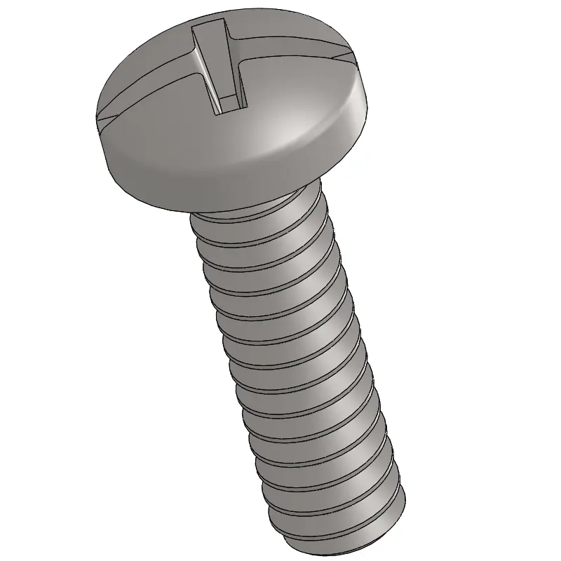 6-32 x 1/2" Pan Head Phillips and Slotted Combination Machine Screw SUS304 Stainless Steel Inox