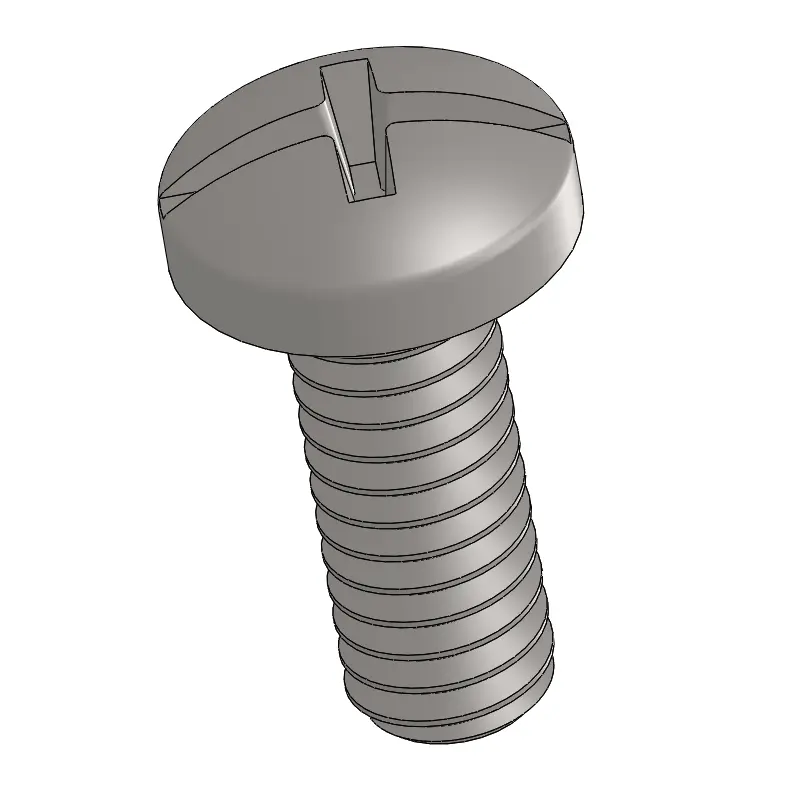 8-32 x 7/16" Pan Head Phillips and Slotted Combination Machine Screw SUS304 Stainless Steel Inox