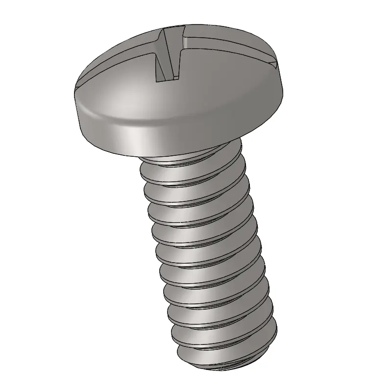 10-32 x 1/2" Pan Head Phillips and Slotted Combination Machine Screw SUS304 Stainless Steel Inox
