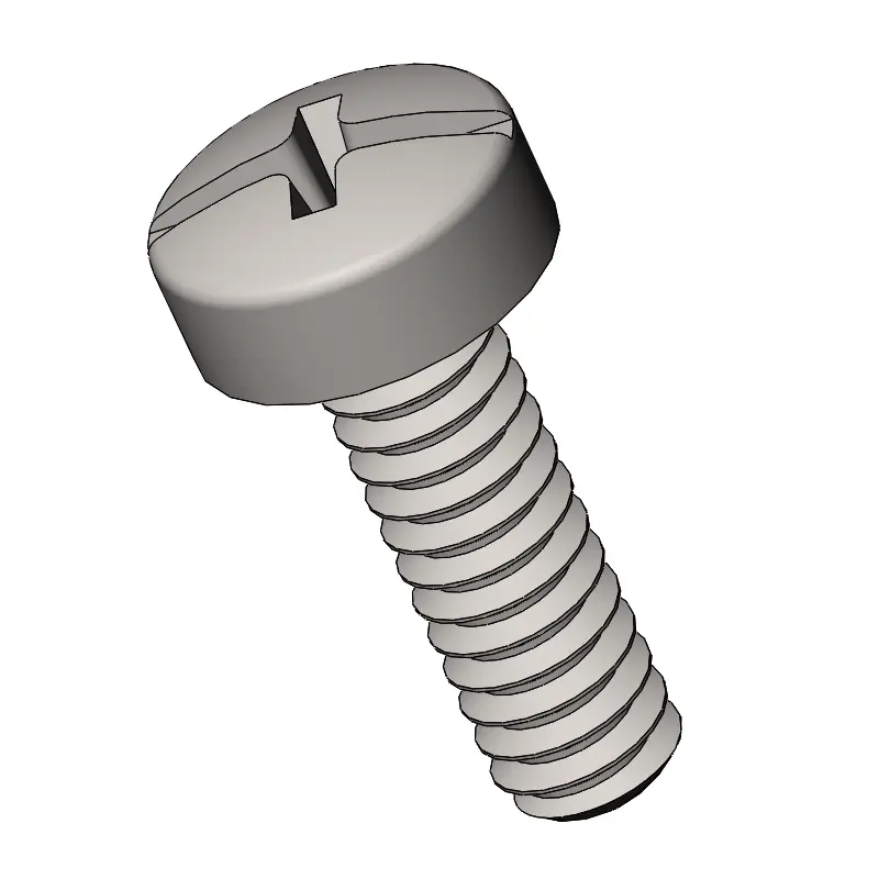 M1.6x 5mm  Pan Head  Combination Phillips/Slotted  Machine Screw SUS304 Stainless Steel Inox DIN 7985