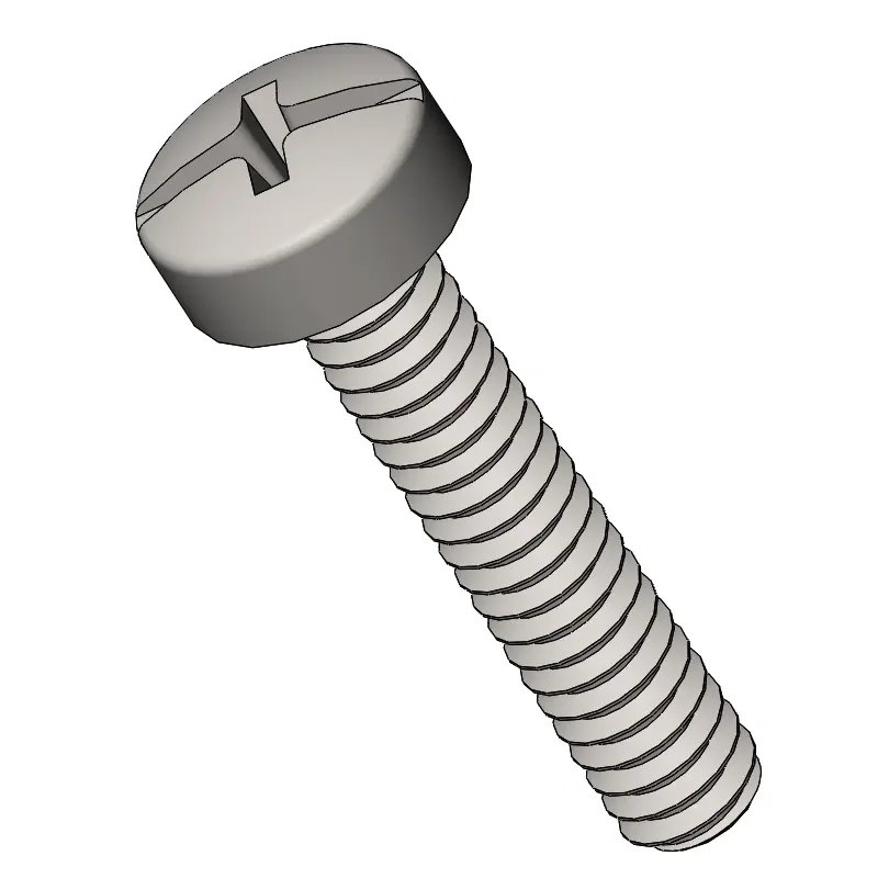 M1.6 x 8mm  Pan Head  Combination Phillips/Slotted  Machine Screw SUS304 Stainless Steel Inox DIN 7985