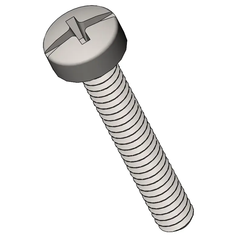 M1.6 x 10mm  Pan Head  Combination Phillips/Slotted  Machine Screw SUS304 Stainless Steel Inox DIN 7985