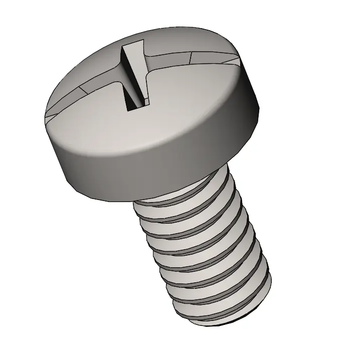 M2 x 4 mm  Pan Head  Combination Phillips/Slotted  Machine Screw SUS304 Stainless Steel Inox DIN 7985