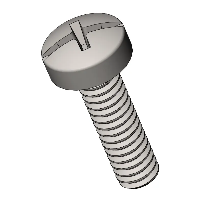 M2 x 7 mm  Pan Head  Combination Phillips/Slotted  Machine Screw SUS304 Stainless Steel Inox DIN 7985