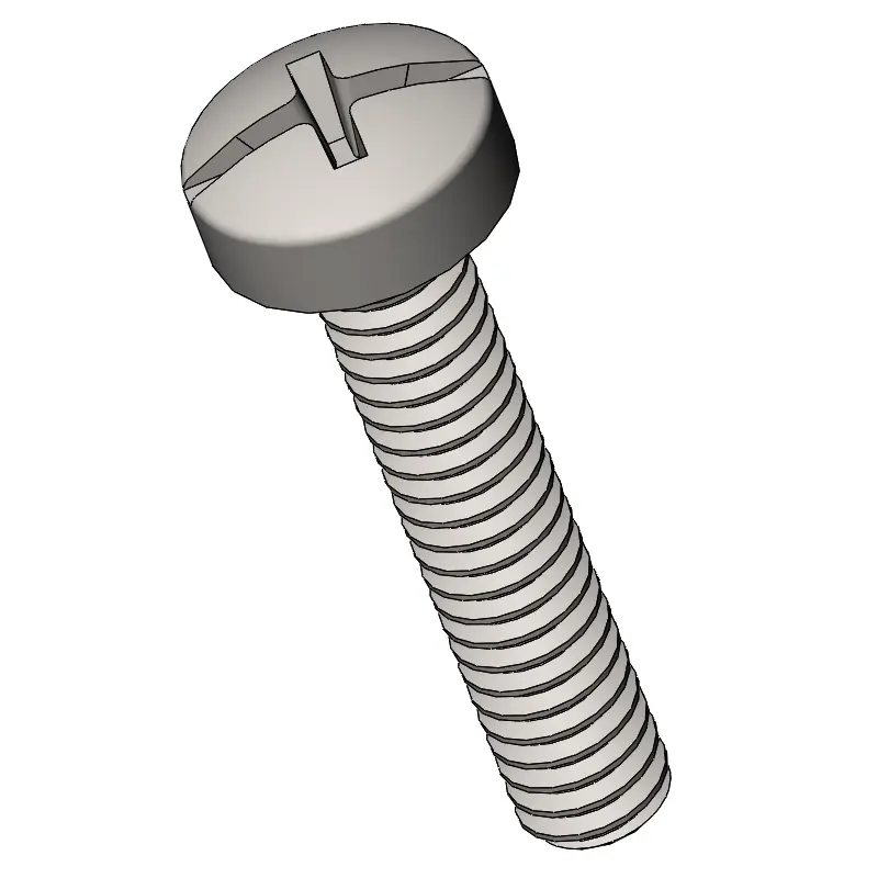 M2 x 10 mm  Pan Head  Combination Phillips/Slotted  Machine Screw SUS304 Stainless Steel Inox DIN 7985