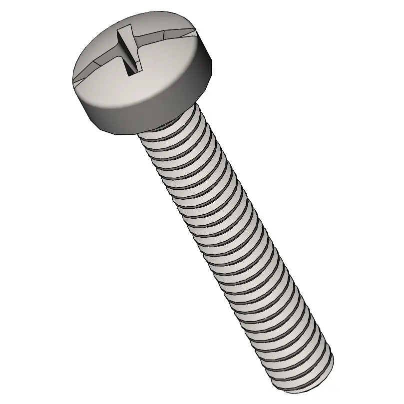 M2 x 12 mm  Pan Head  Combination Phillips/Slotted  Machine Screw SUS304 Stainless Steel Inox DIN 7985