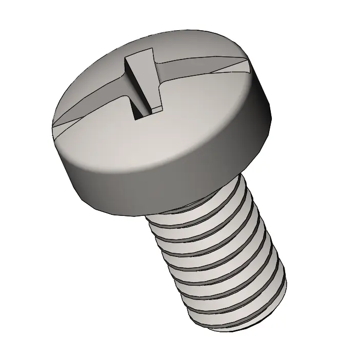 M2.5 x 5 mm  Pan Head  Combination Phillips/Slotted  Machine Screw SUS304 Stainless Steel Inox DIN 7985