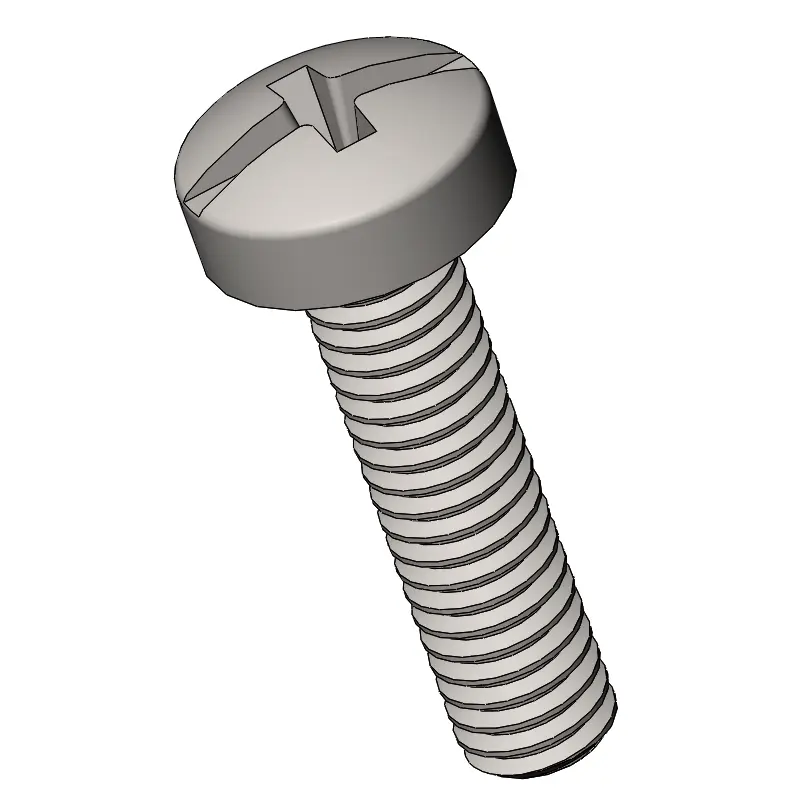 M2.5 x 10 mm  Pan Head  Combination Phillips/Slotted  Machine Screw SUS304 Stainless Steel Inox DIN 7985